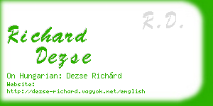 richard dezse business card