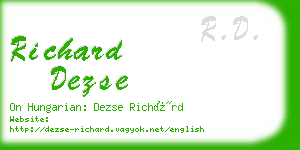 richard dezse business card